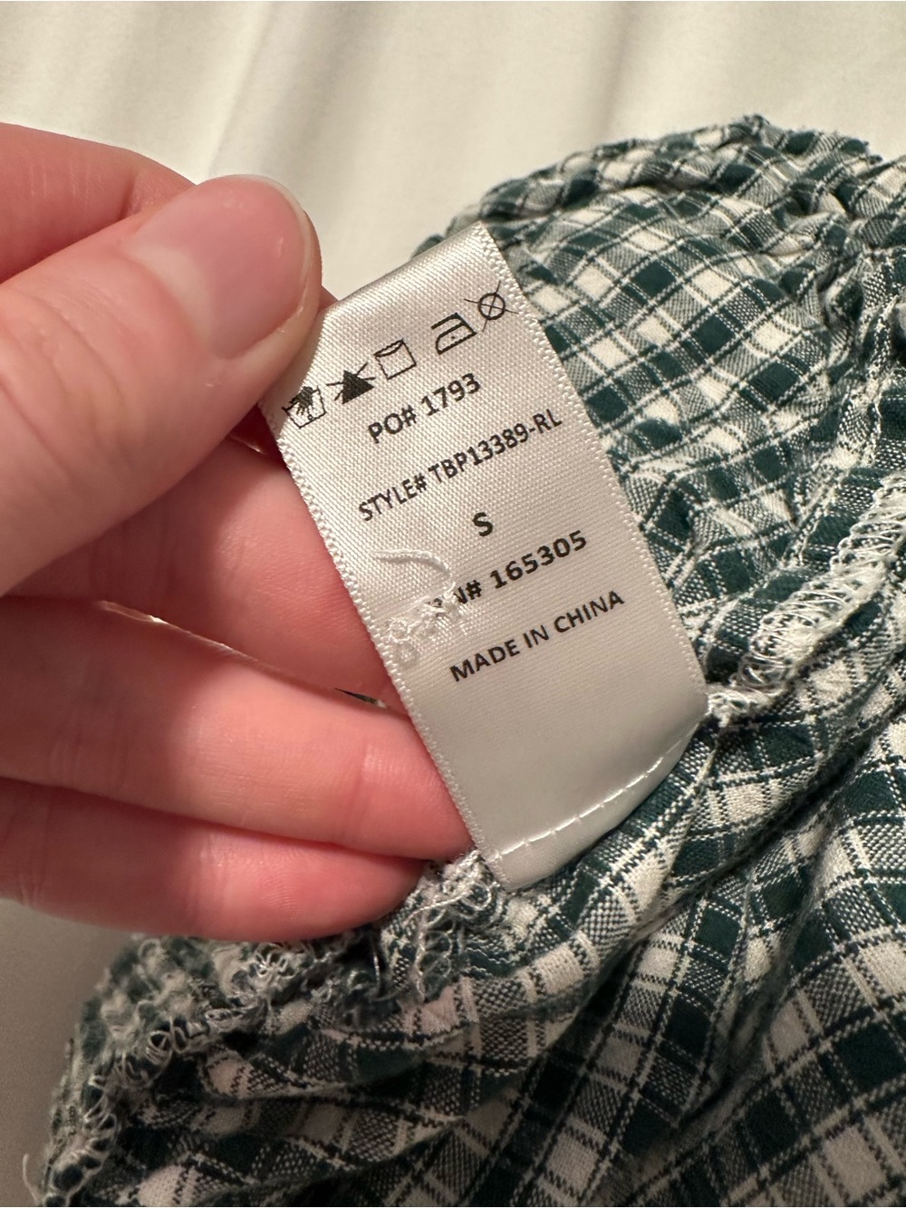 Things Between Lacey Gingham Boxer Shorts Green Women's Size S - Picture 6 of 6
